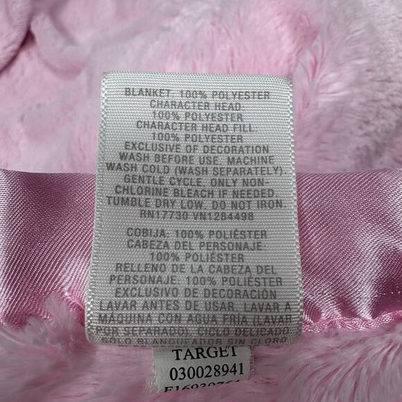 Cloud Island Pink Bunny Rabbit Lovey Security Blanket Satin Trim Polka Dots - Picture 4 of 6